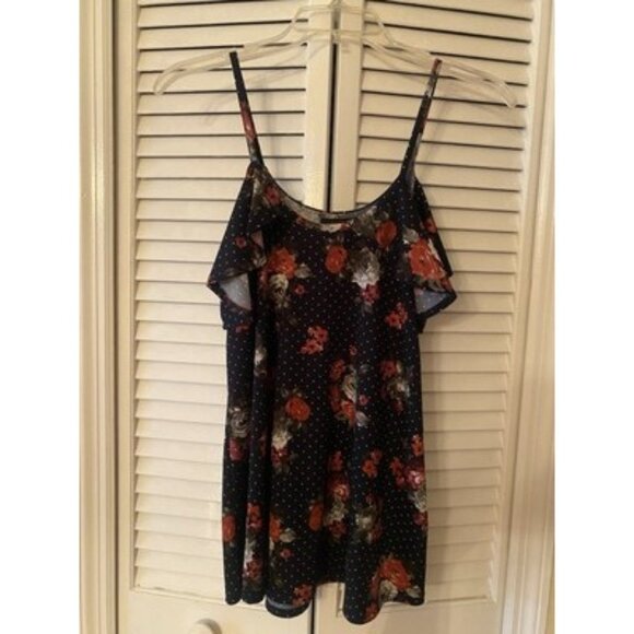 First Love Tank Top Floral Blouse Shirt Stretch Knit Small - Picture 1 of 3